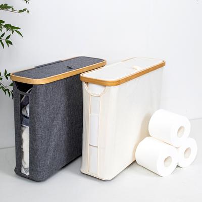 Toilet Paper Storage, Toilet Paper Roll Storage Basket, Fabric Tissue Holder, Dust-proof and Water-proof Bathroom Storage Basket