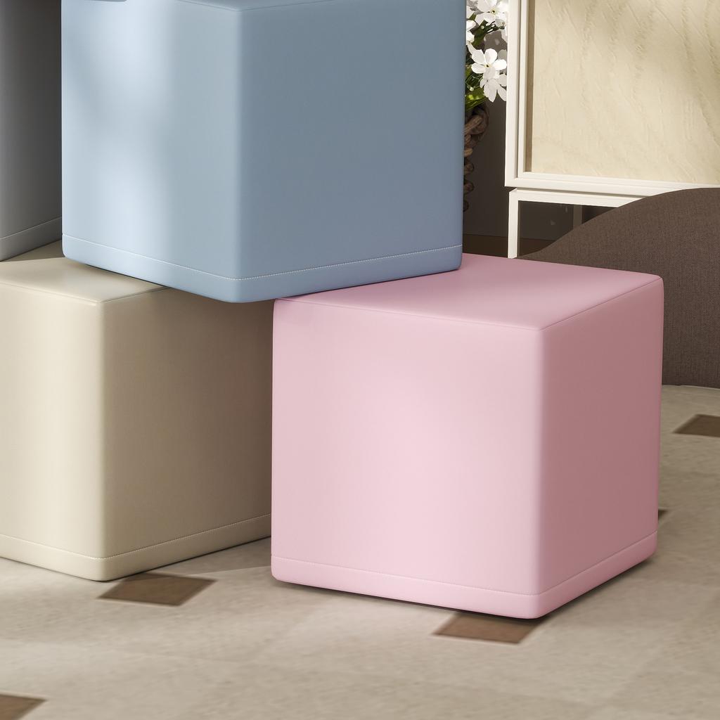 Soft Building Blocks, 12 Cubes of 20 x 20 x 20 cm, Easy-Care, Child-Safe, for 1-3 Years, Faux Leather