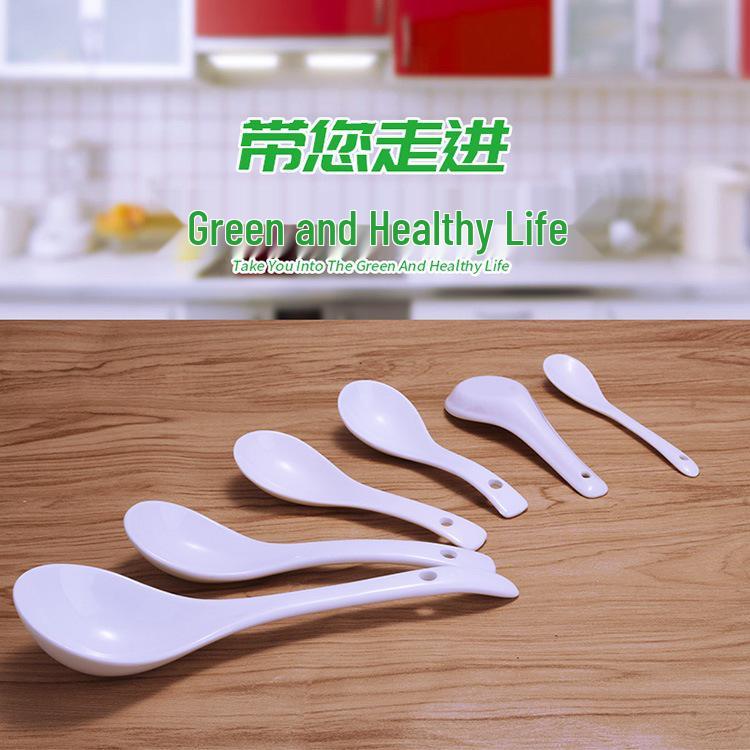 Elegant Ceramic White Coffee and Soup Spoon Set for Home & Hotel Dining No. 3 Soup Ladle【14*4.2cm】