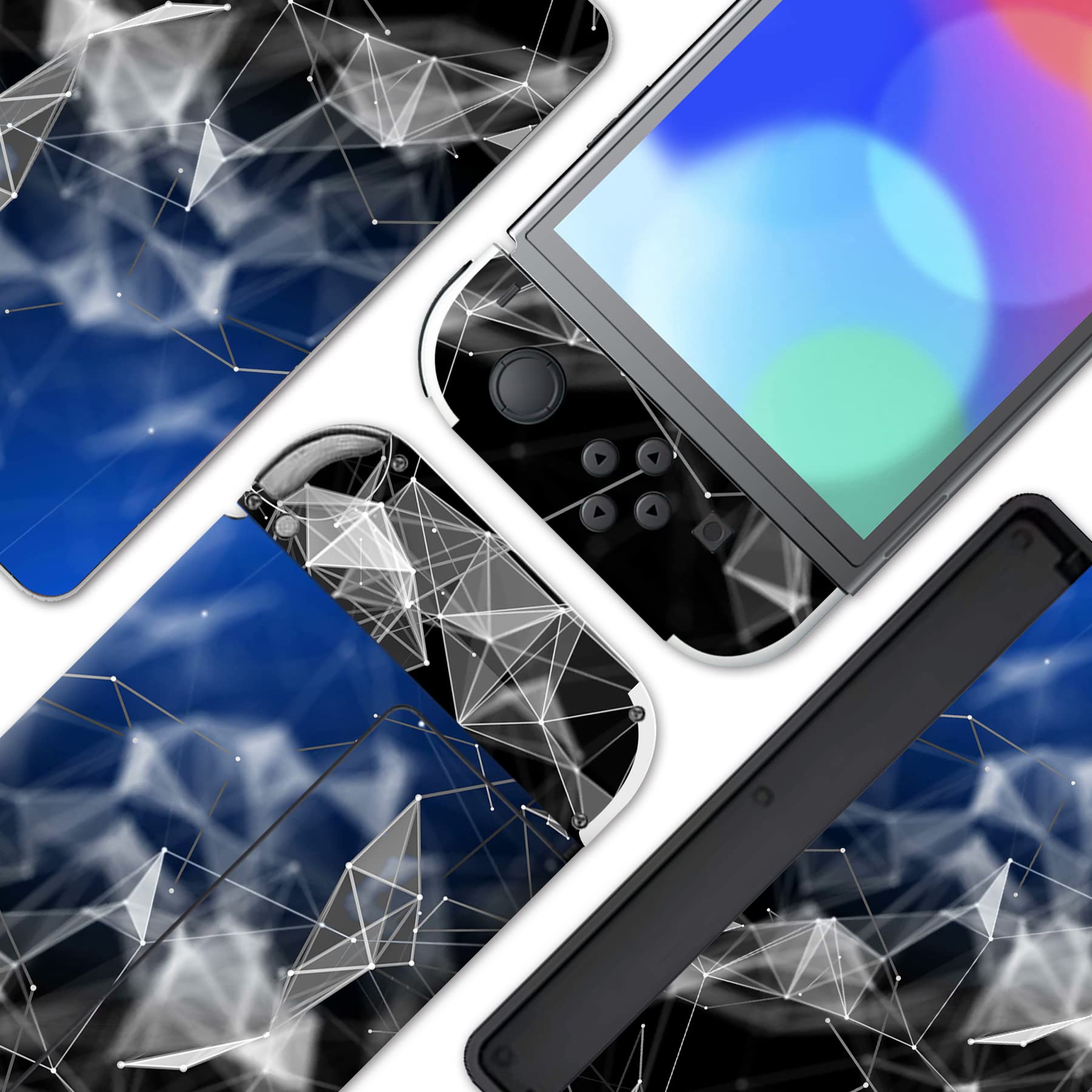 

Полный набор защитных наклеек для PlayVital Switch OLED, пользовательские виниловые наклейки для консоли Switch OLED, док-станции, моделей грипов и Joy-Con и & [3D