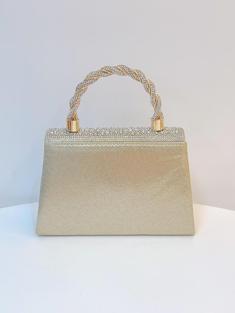 Elegant French Diamond Rhinestone Evening Handbag