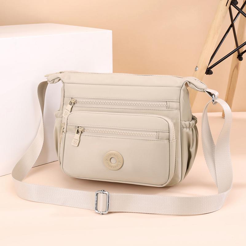 Women's Bag Multi-Layer Zipper Shoulder Bag Nylon Crossbody Bag