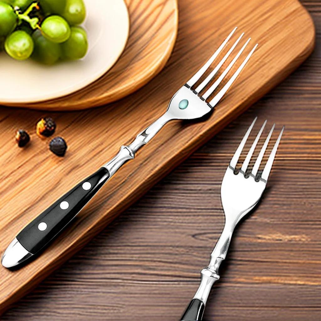 4/6/8 Deutsches Steakmesser-Set aus kohlenstoffhaltigem Edelstahl, Tafelmesser und Tafelgabel-Set, doppelt geschmiedetes Tafelmesser mit vollem Griff
