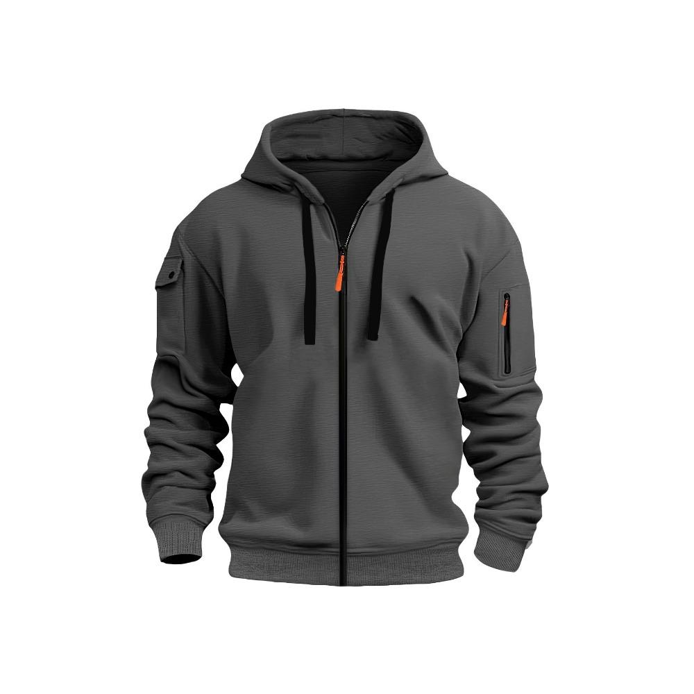 New Men's Sportswear Y2K Zipper Sweater Trendy Innovation Loose Hooded Outdoor Cardigan Autumn and Winter Jacket