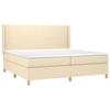 Maison Exclusive - Slatted Bed Base Mattress and LED Cream 200x200 Cm Fabric