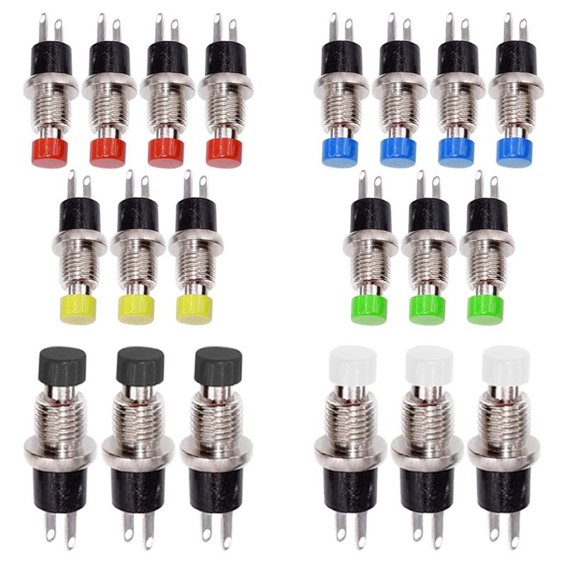 5/20/100Pcs 7Mm Push Button Switch Pbs-110/111 Momentary On-Off Micro Switch No Nc Reset Switch