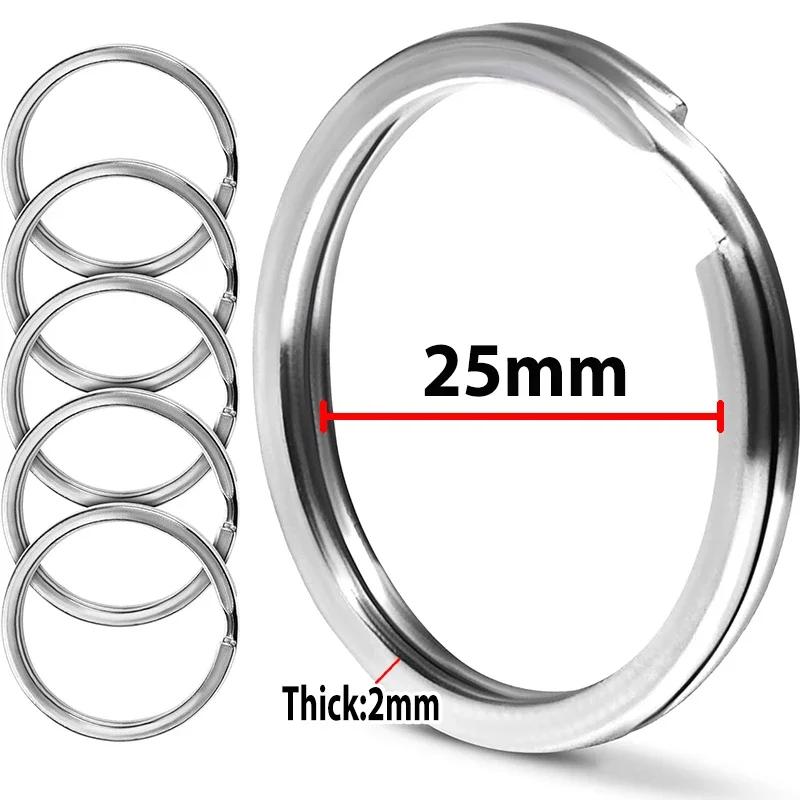 

10-30pcs Stainless Steel Key Rings Polished Silver Round Flat Wire Split Key Ring for Jewellery Making Car Keyring DIY 25-35mm 10pcs