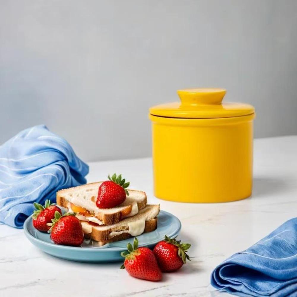 Ceramic French Butter Crock with Lid Butter Storage Container Kitchen Gadgets Butter Keeper  Cheese