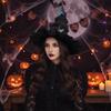 Tall Pointed Cone Top Halloween Hat Gothic Ruched Masquerade Cap Lolita Witch Hat  Masquerade Ball
