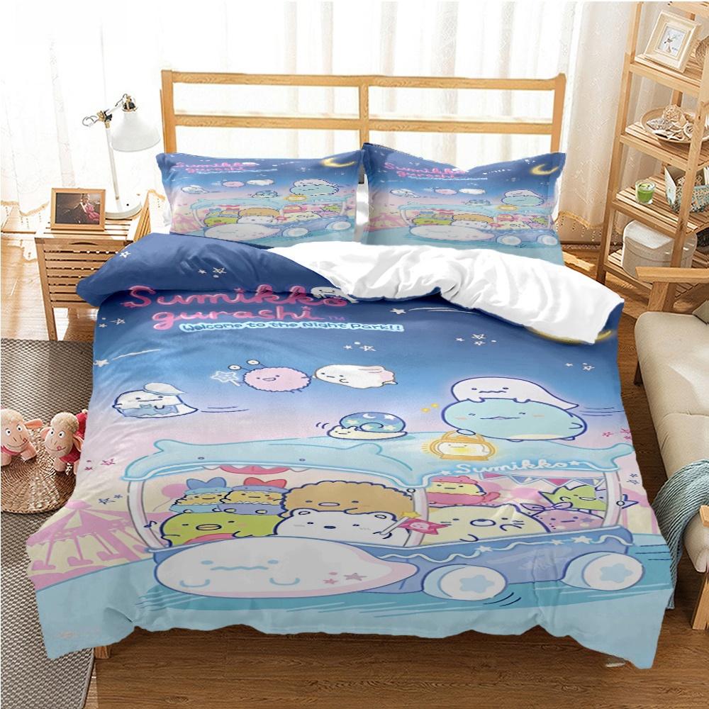 Cartoon Sumikko Gurashi Anime Cute Duvet Cover Funny Kawaii Bedding Set Soft Quilt Cover And Pillowcase Single_Double_Queen_King
