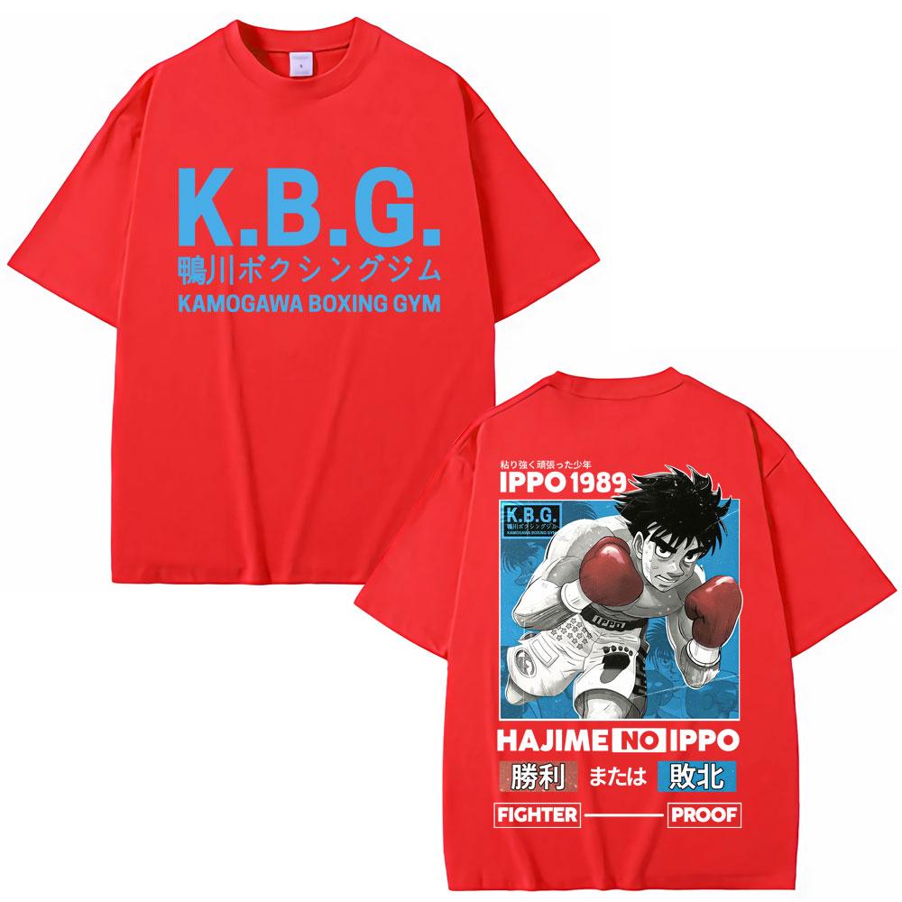 Anime Hajime No Ippo Graphic Tshirts Kamogawa Boxing Gym Harajuku Unisexga T Shirts Makunouchi Takamura KGB Loose Cotton T Shirt