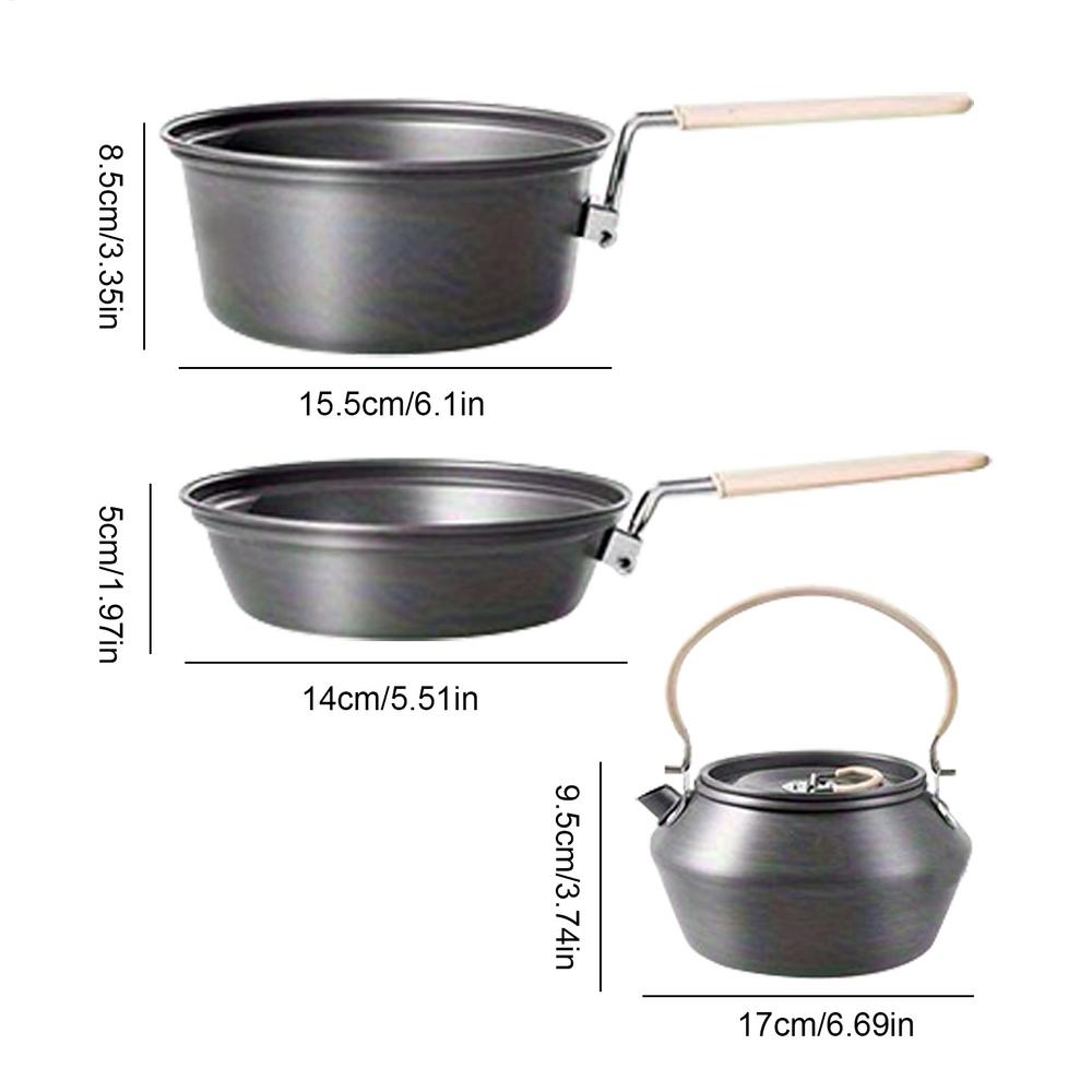 Camping Cookware Set Camping Pots And Pans Set For Cooking Portable Kitchen Supplies Outdoor Gear For BBQ Party Family Picnic