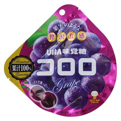 UHA Gomas de uva Croro com colágeno e suco de uva vermelha, 48 g