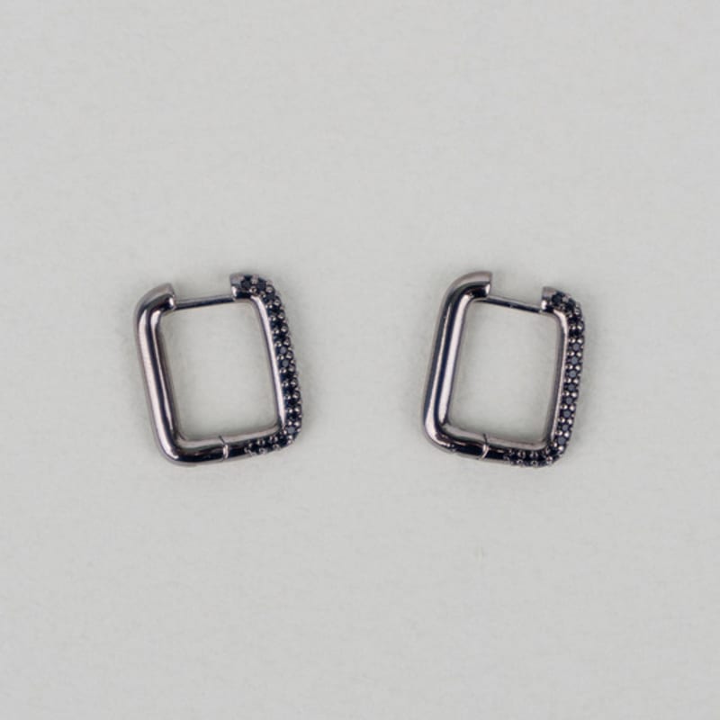 AUGUST ALICE Lumi Linea Square Black Ring Earring
