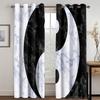 3D Black and White Tai Chi Bagua Design Curtains Taoist Culture Lovers Home Decor Curtains Living Room Bedroom Window Curtains