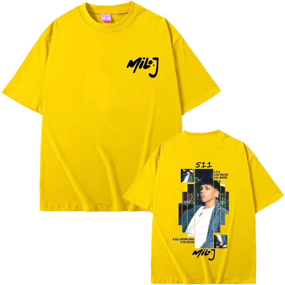 Rapper Milo J 100cotton mens shirt music Album Cover graphics oversized Short Sleeved Womens Y2k Hip Hop Streetwear Tshirt