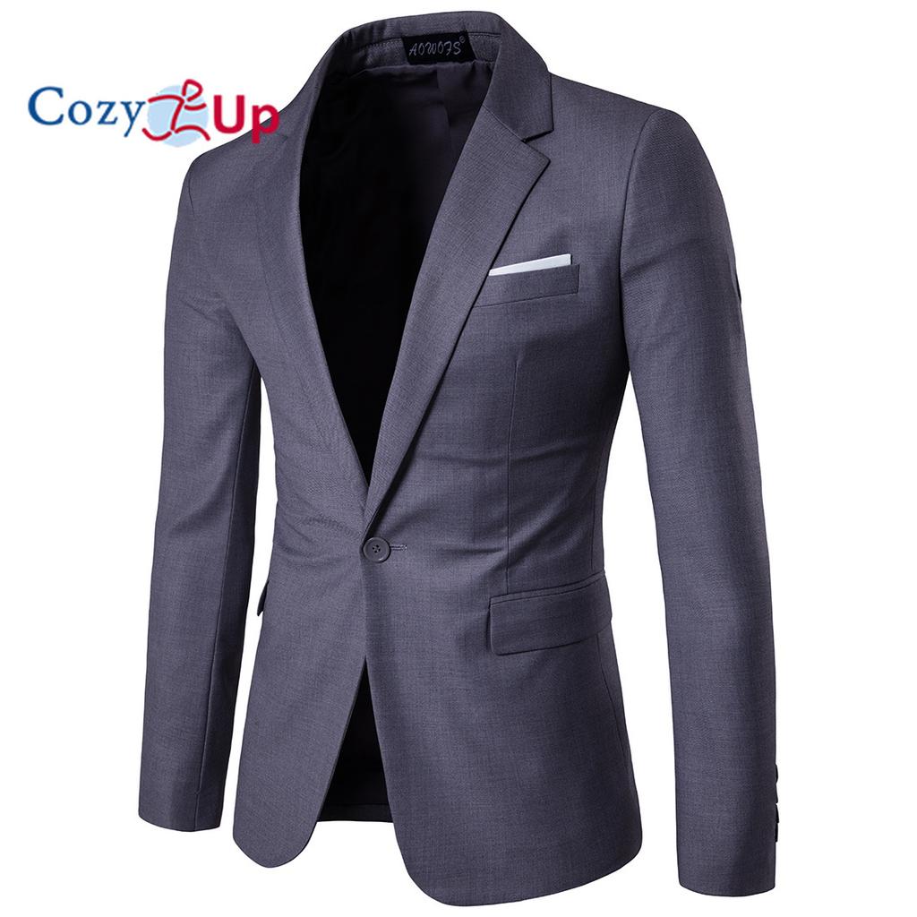 Cozy Up Pánska obleková bunda Slim Fit športový kabát Business Daily Blazer na jeden gombík