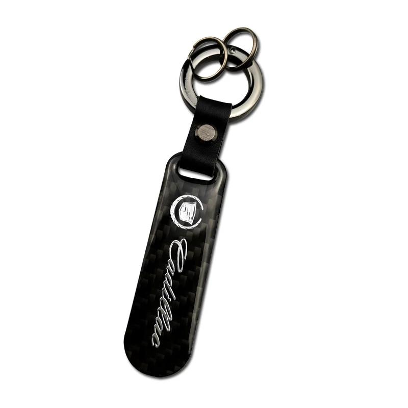 

Carbon Fiber Keychain Accessories for Cadillac Seville XT4 CT4 CT5 SLR STS CTS DTS ATS Escalade Auto Key Pendant Car Keyring