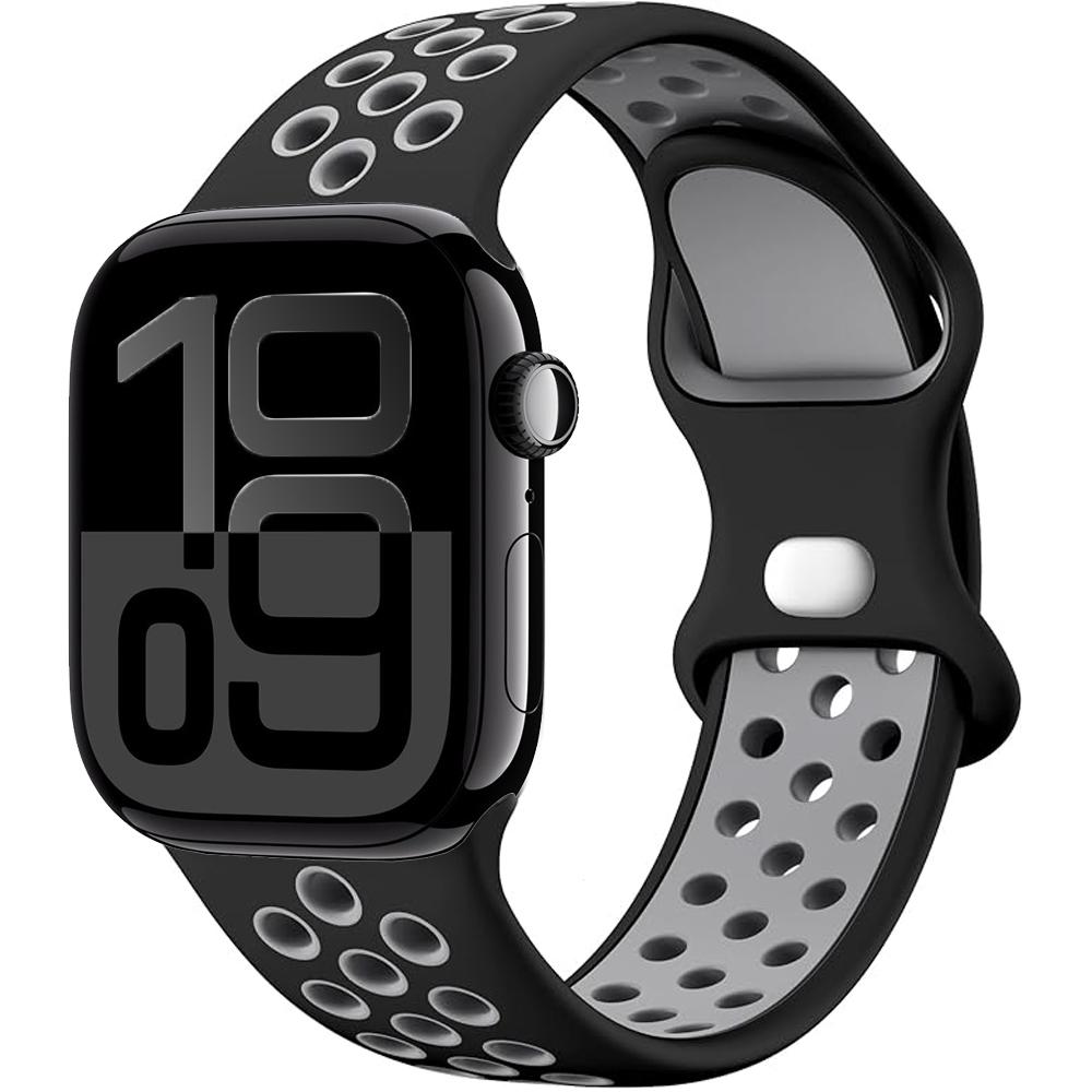 Silicone Strap For Apple Watch 11 10 9 8 7 46mm 45mm 42mm 41mm Ultra 3/2 49mm Breathable Bracelet Wristband iWatch 6 5 4 SE 44mm