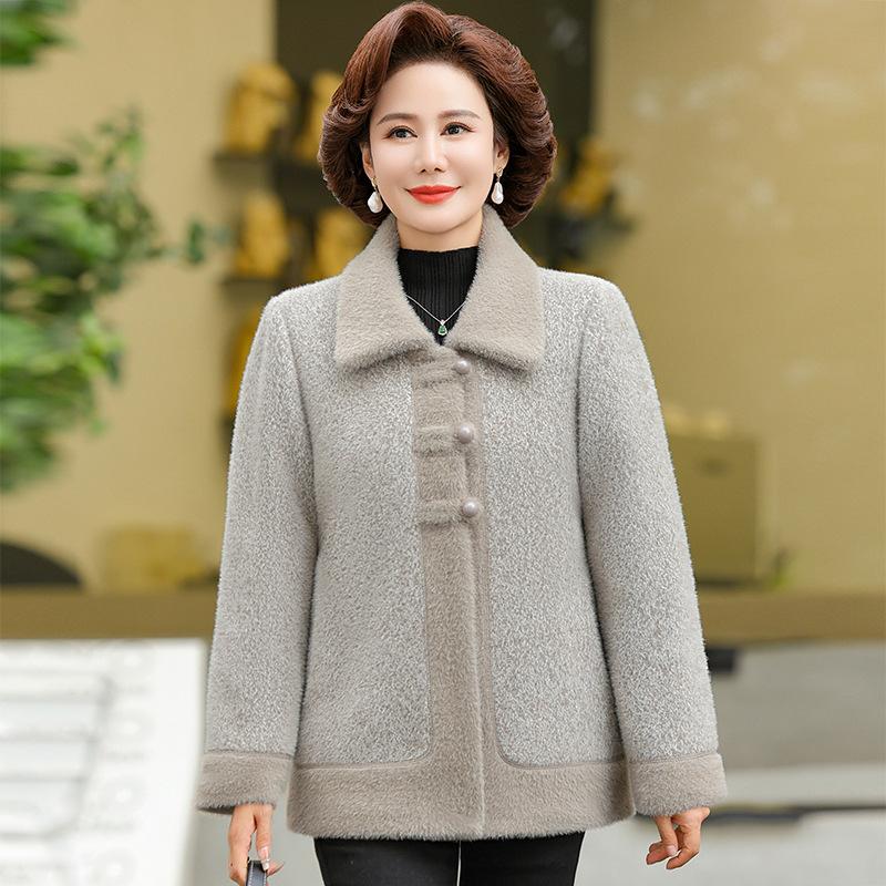 Winter mink jacket warm new cotton-padded clothes women's velvet thickened warm high-end