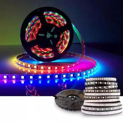 Tira de luces LED WS2811 WS2811B Tira LED 30 60 LED/m RGB DC12V DC24V Cinta Direccionable Individualmente PCB Negra Blanca IP65 IP67
