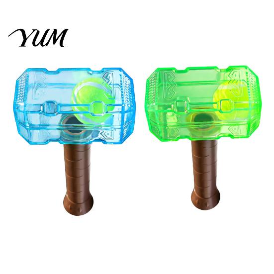 Indestructible Dog Toys 2Pcs Squeaky Hammer with Tennis Ball Inside, Interactive Fetch Toys, Safe Pet Equipment Rubber Chew Toy for Medium Large Dogs