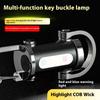 Emergency Keychain Light Rechargeable Keychain Flashlights 800 Lumens EDC COB Work Light 7 Modes for Walking Searching Hiking
