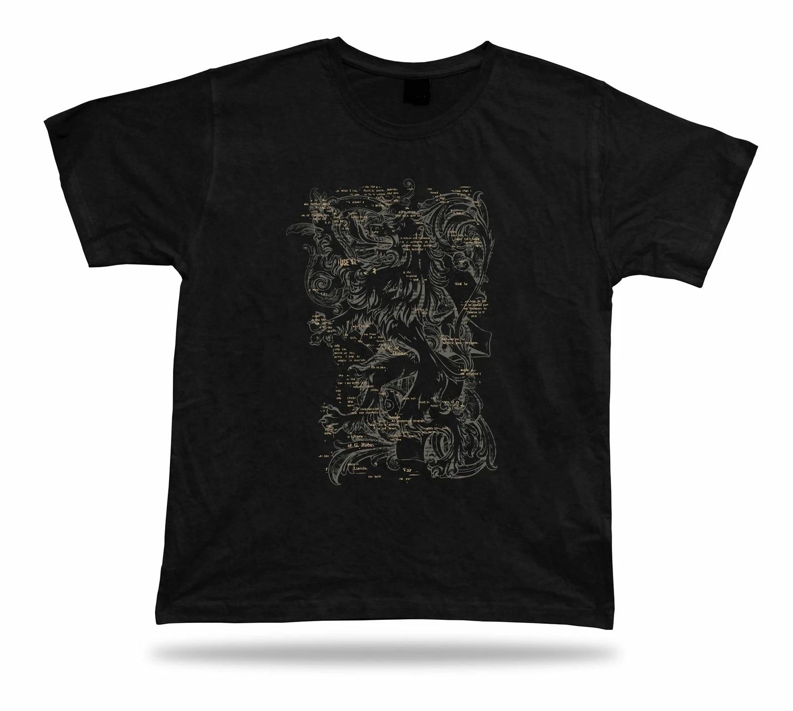 Heraldic Lion Symbol Floral Royalty design stylish t shirt tee birthday gift L