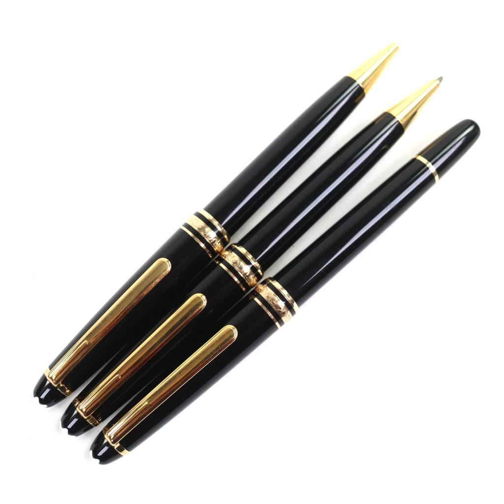 Very Good MONTBLANC fountain pen Meisterstück Classic Black gold 14K mens Used
