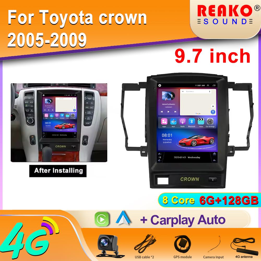 For Tesla Android Automobile Intelligent System For Toyota Crown 2005-2009 Wireless Carplay BT WIFI Car Radio Multimedia Player