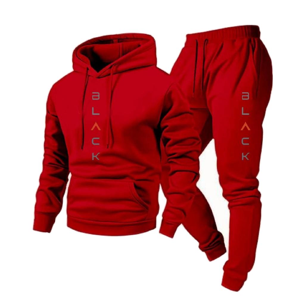 Conjunto de Sudadera Casual para Hombre de Color Sólido con Estampado de Letras, Conjunto de Dos Piezas de Sudadera con Capucha y Cordón y Pantalón de Chándal de Forro Polar para Hombre