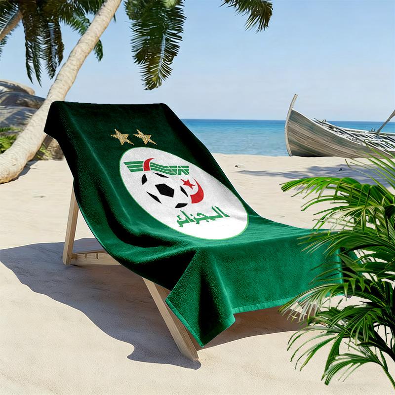 Algeria National Football Team Print Beach Towel, Large Soft Quick Dry Towel for Beach Camping Swimming