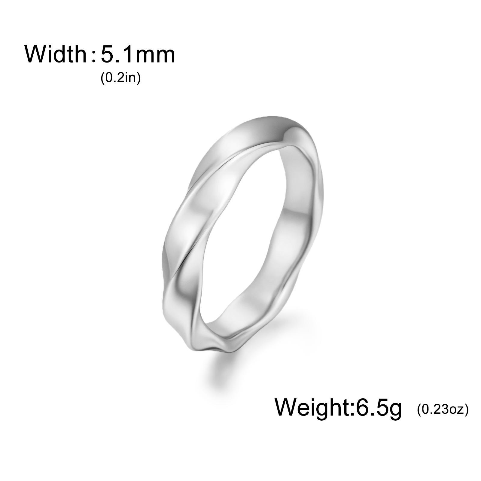 

Teamer Spiral Moebius Strip Ring Stainless Steel Gold Color Wide Ring For Women Men Minimalist Simple Fashion Jewelry 2026 New 5