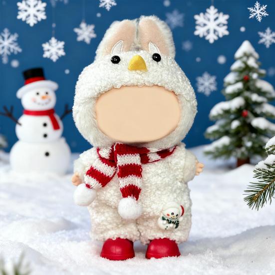 Mini Plush Doll Clothes Sweater Hat Dress Soft Doll Outfits Easy Wear Christmas Halloween Clothing for 17cm Dolls