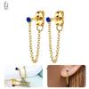 925 Silver Ear Buckles Fashion Hoop Earrings Dark Blue Crystal Pendant Gold Earrings High Women's Jewelry Luxury Gifts
