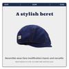 New reverse wearing beret, women's spring and autumn thin retro temperament octagonal hat, men's big head circumference British style