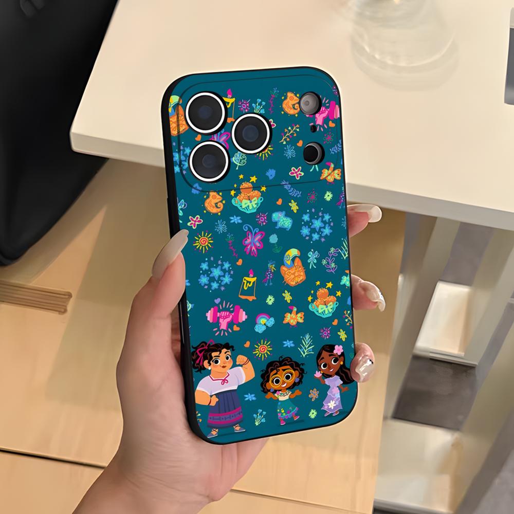 

Cute Cartoon Encanto Phone Case For IPhone 17 Air 16 E Pro Max 15 14 13 Mini 12 Pro 11 Max Plus Black Soft Shell iPhone 16e