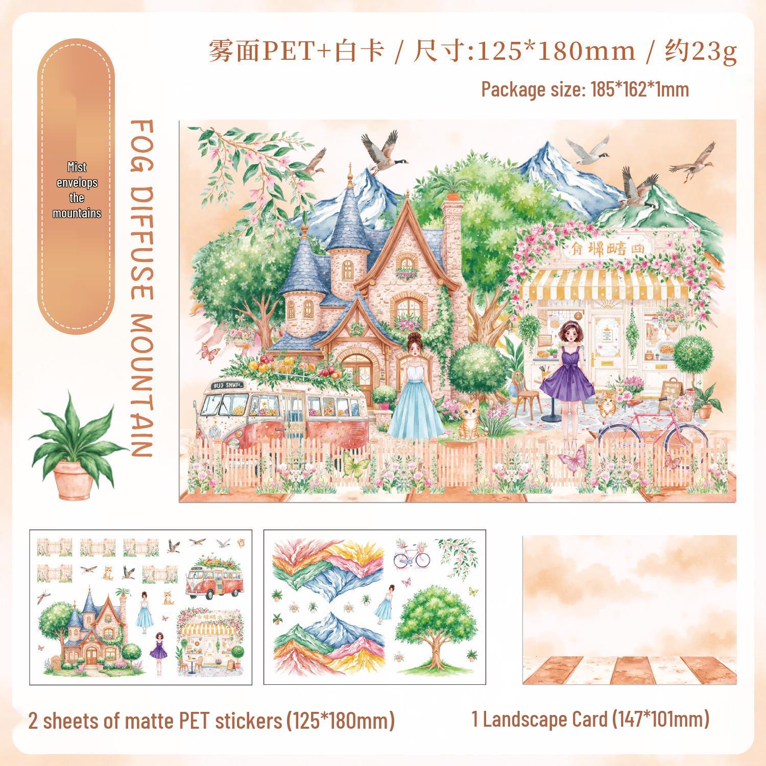 Yue Zhen Hua 3D Scenic Stickers: Creative Microscopic Journal Decor