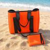 Versatile Open-Top Travel Tote with Wristlet Pouch Roomy Beach