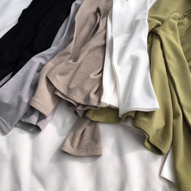 Dámský sametový top s dlouhým rukávem s výšivkou slona - Kulatý výstřih, Volný střih