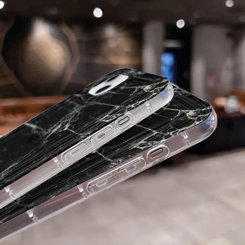 Schwarze Handyhülle mit Farbverlauf und Aquarell-Motiv für iPhone 15 Pro Max, iPhone 11 12 13 14 Pro XS Max XR X 7 8 Plus SE 2020