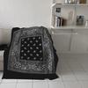 Bandana Pattern Flannel Blanket for Bed Sofa Portable Soft Fleece Throw Funny Plush Bedspreads