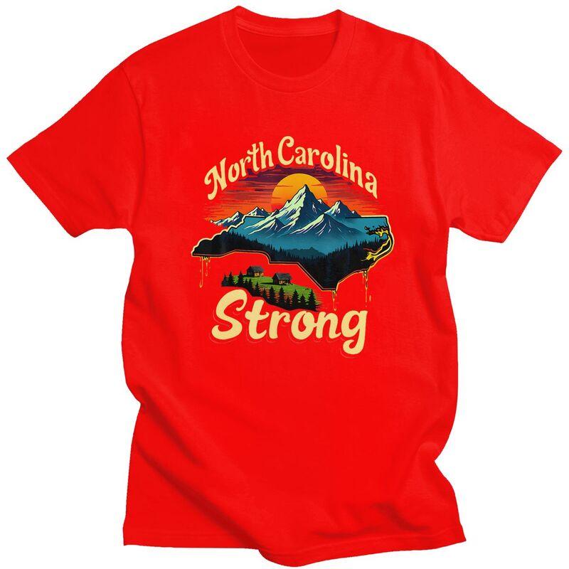 North Carolina Strong T Shirt for Men 100 Cotton Tshirt Fashion Summer Style Short Sleeve Tee Shirt Loose Fit Clothing Gift