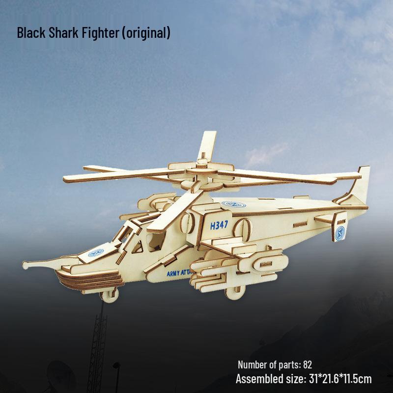 Wooden 3D Airplane Puzzle Educational DIY Toy for Children