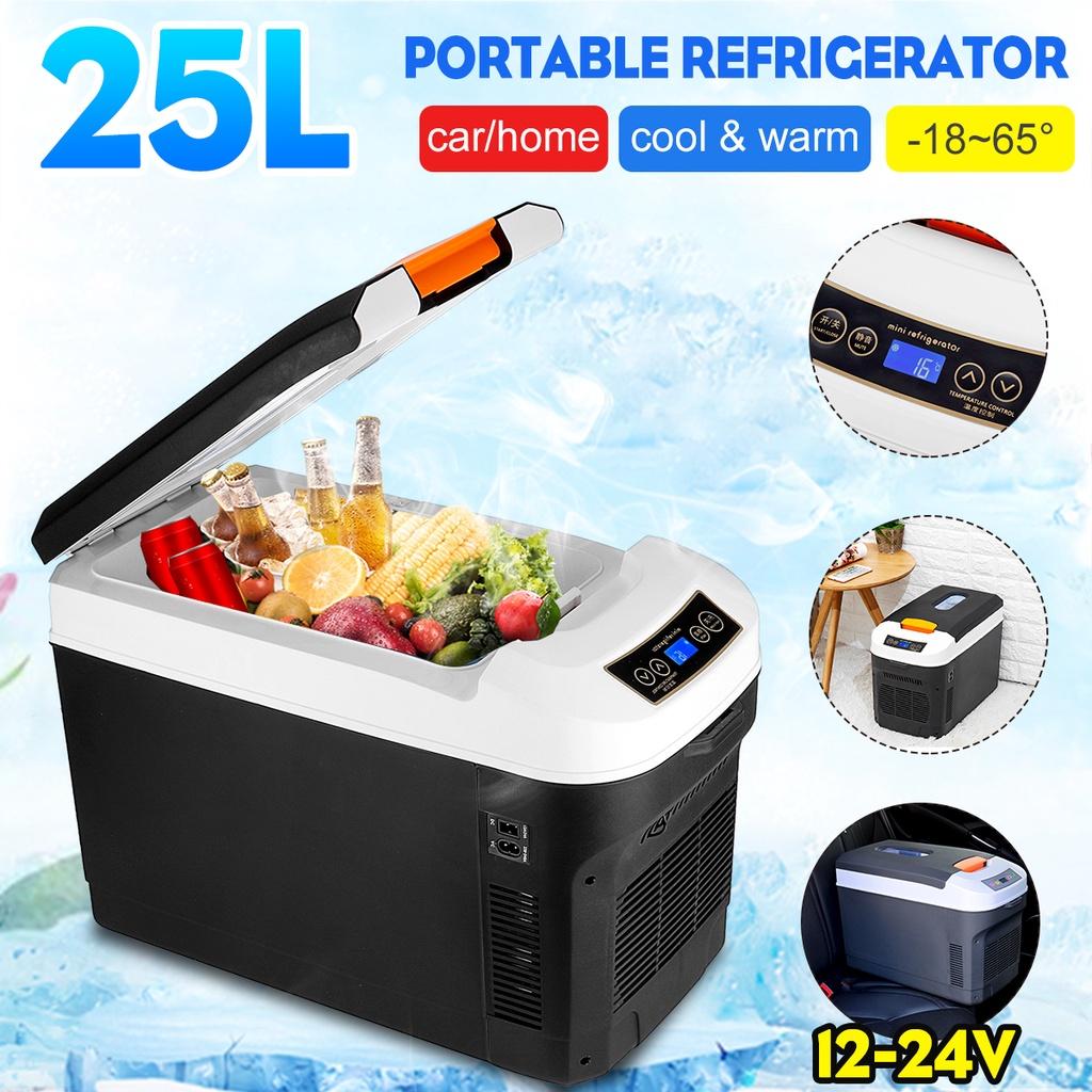 12V/24V Auto Fridge AC 220V 25L Car Mini Refrigerator Compressor Cooler Home Travel Fishing Outdoors Fridge Car Fridge Camping Freezer