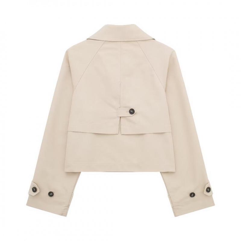 Nový jarní dámský ležérní krátký trenčkot ve streetovém stylu