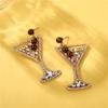 Elegant Black Diamond Alloy Geometric Earrings For Women Stylish And Unique Design