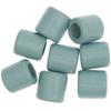 8 Cylindrical Beads - Turquoise Wood - 17 Mm