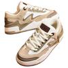 Anta Synthetic Leather Comfortable Versatile Wear-Resistant Shock-Absorbing Non-Slip Low-Top Skate Shoes Women Sneaker Brown White 122448081-4