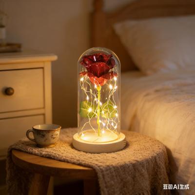 Beauty And The  Rose Energy-Saving Rose Gift Light Up Rose Artificial For Birthday Anniversary Weddings